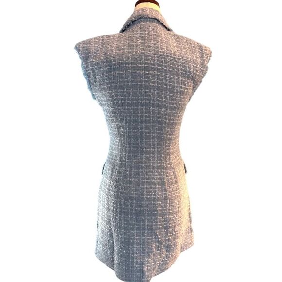 NWOT Maeve by ANTHROPOLOGIE Button Shirt Dress Tweed Light Blue Lined 2 Petite - Picture 6 of 12